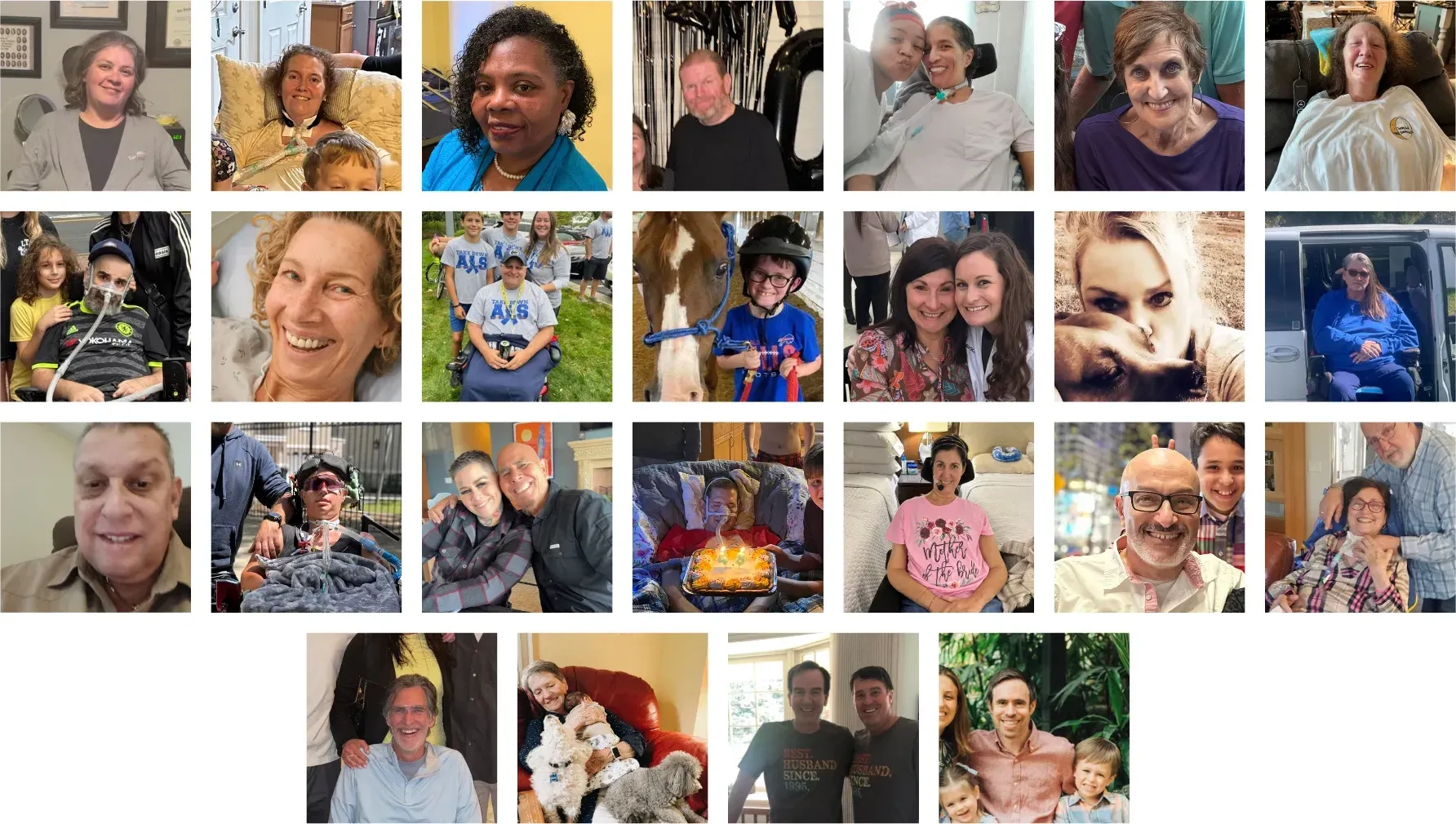 Collage of the foundation's 2025 grant recipients and their families